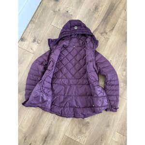 LULULEMON 8 Fluffin' Awesome Zip Up Down Puffer Coat plum purple